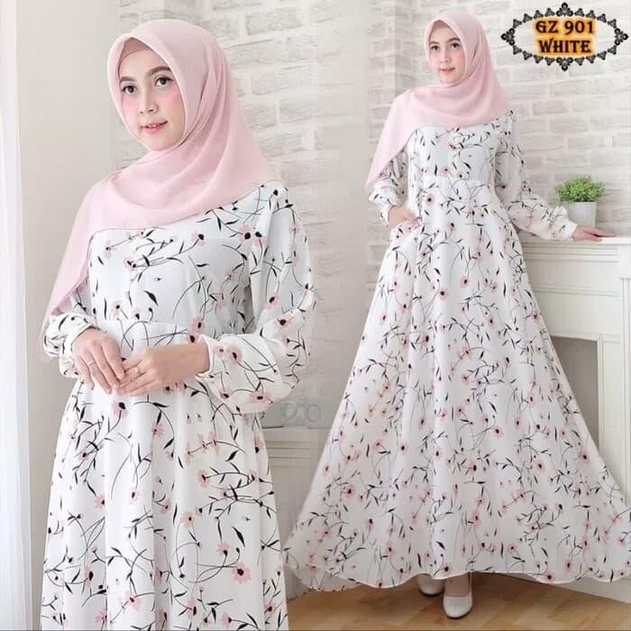 Gamis Monalisa - Bunga White