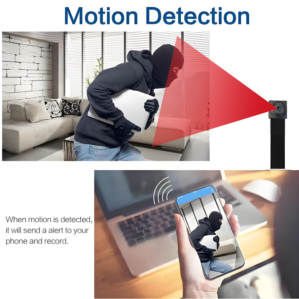 4KFHD, WIFI miniature camera, supports APP remote viewing, motion detection, loop storage, portable
