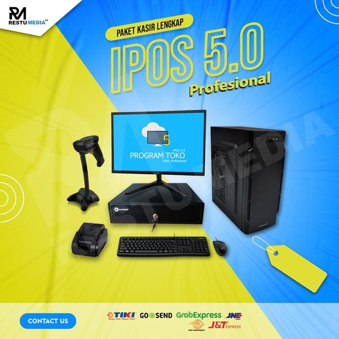 ready paket komputer kasir full set + software ipos 5 pro
