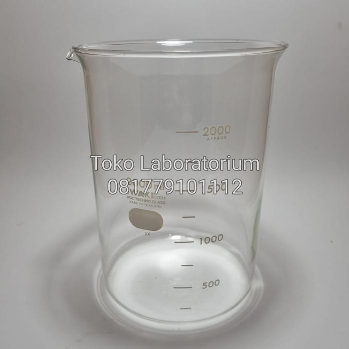Beaker Glass 2000 Ml Low Form Iwaki Pyrex