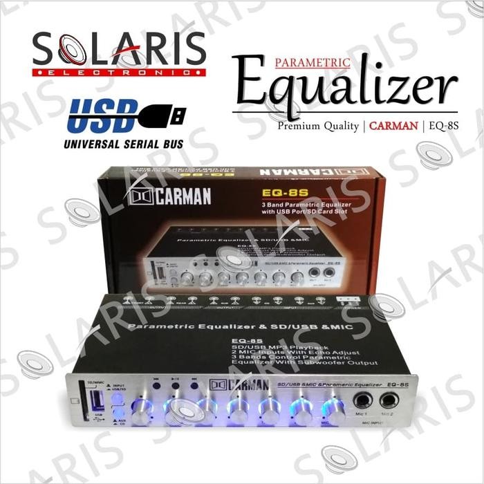 Parametric Equalizer Usb/Sd Dan Mic Centrum Eq-8S Panel Alumunium
