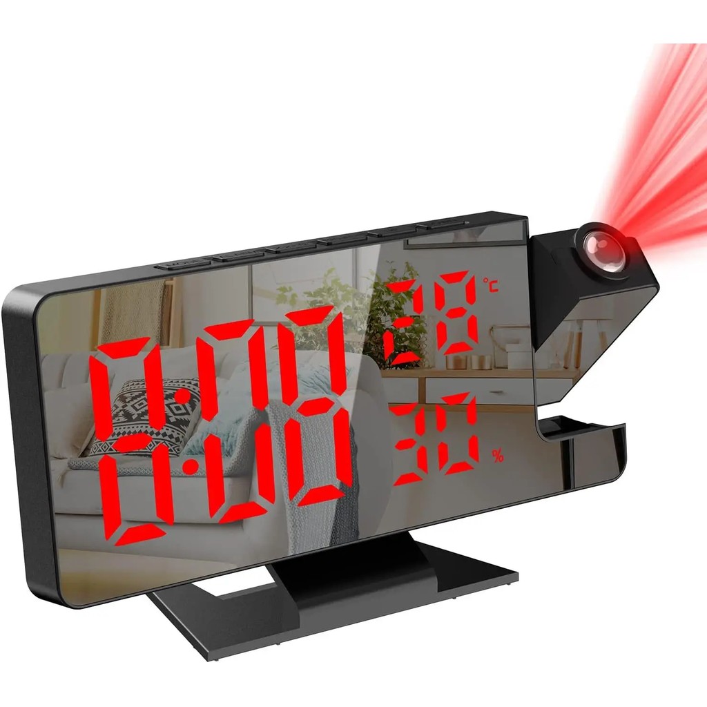 New Mirror multifunctional LED Digital Alarm Projection Clock Projector Ceiling with Time Temperature Display Backlight Snooze clock