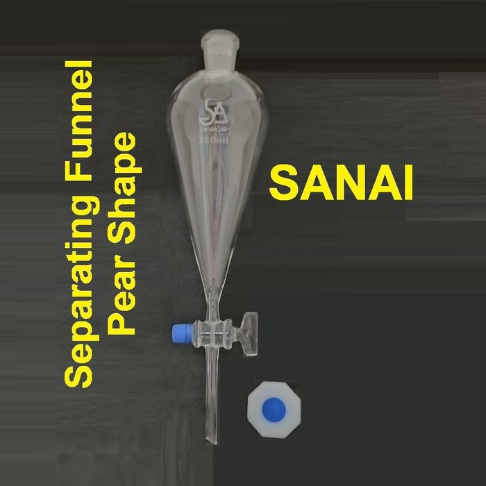 Corong Pisah 1 Liter Separating Funnel Pear Shape Separatory