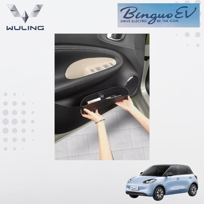 4Pcs/Set Black Front Door Handle Storage Box Container Holder Tray Car Wuling Binguo