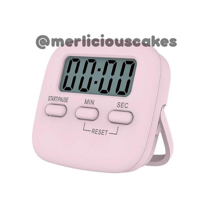 Pink Magnetic Digital Kitchen Timer Dapur Stopwatch Kode 754