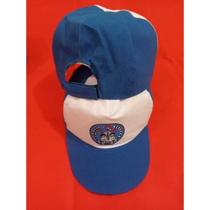 (Expert) Topi TK Biru Putih Sablon