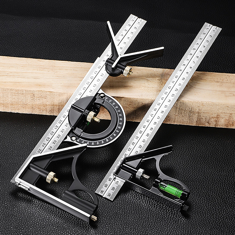 NEW Multi Functional Combination Adjustable Right Angle Ruler And Protractor Movable Measuring Tool Measuring Instrument