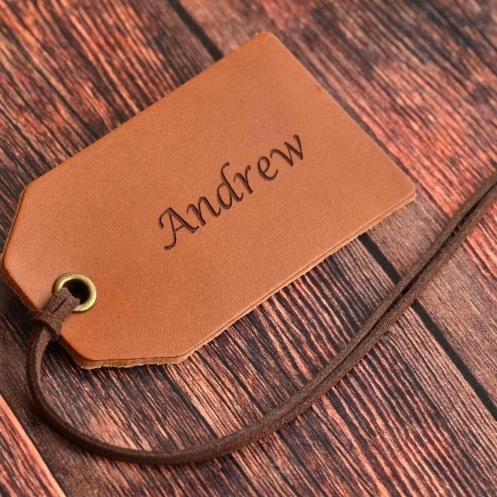 leather luggage tag kulit