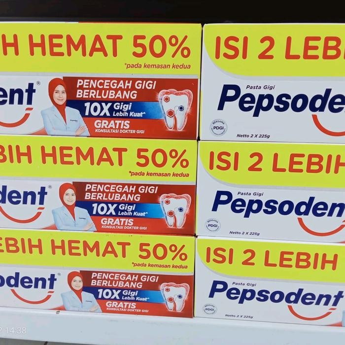 2 BOX PEPSODENT 225 GR ISI 2