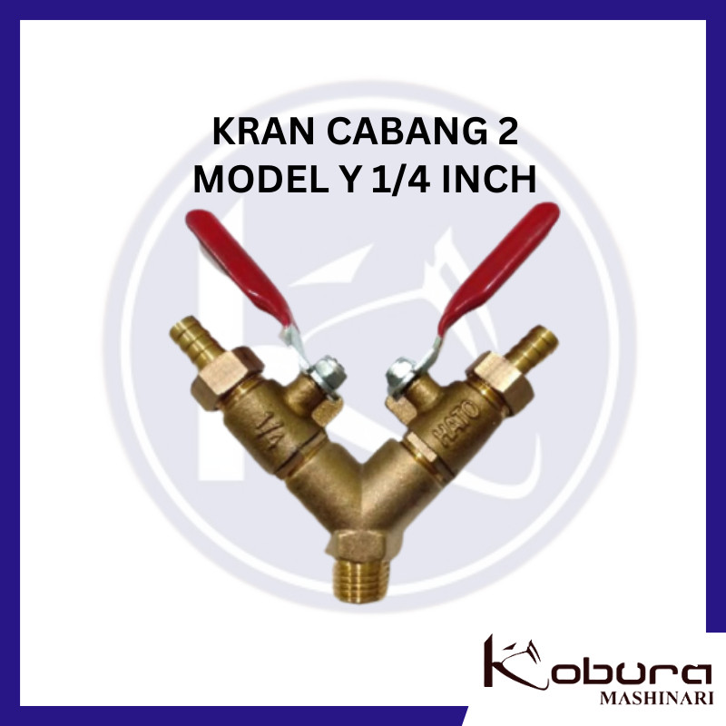 Kran Kompressor Angin 1/4 Cabang 2