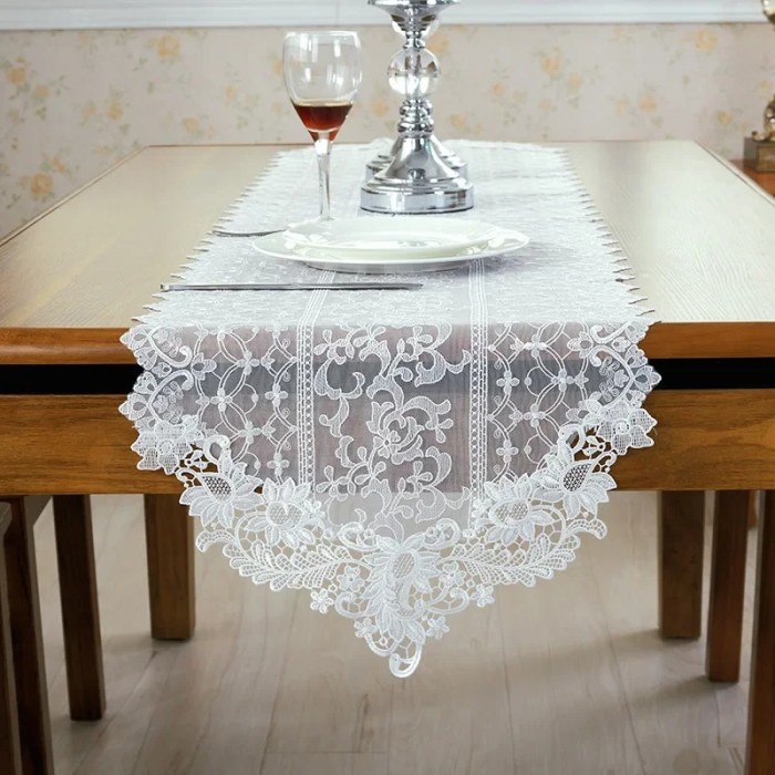 Table Runner Wedding For Dining Table Runners White Embroidered