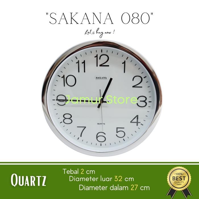 Jam Dinding Sakana - 080 Chrome