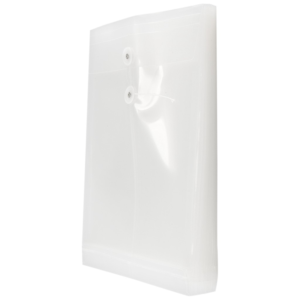 12 Pack Clear Plastic Envelopes Envelopes Expandable Files Document Folders with Button & String Tie Closure A4