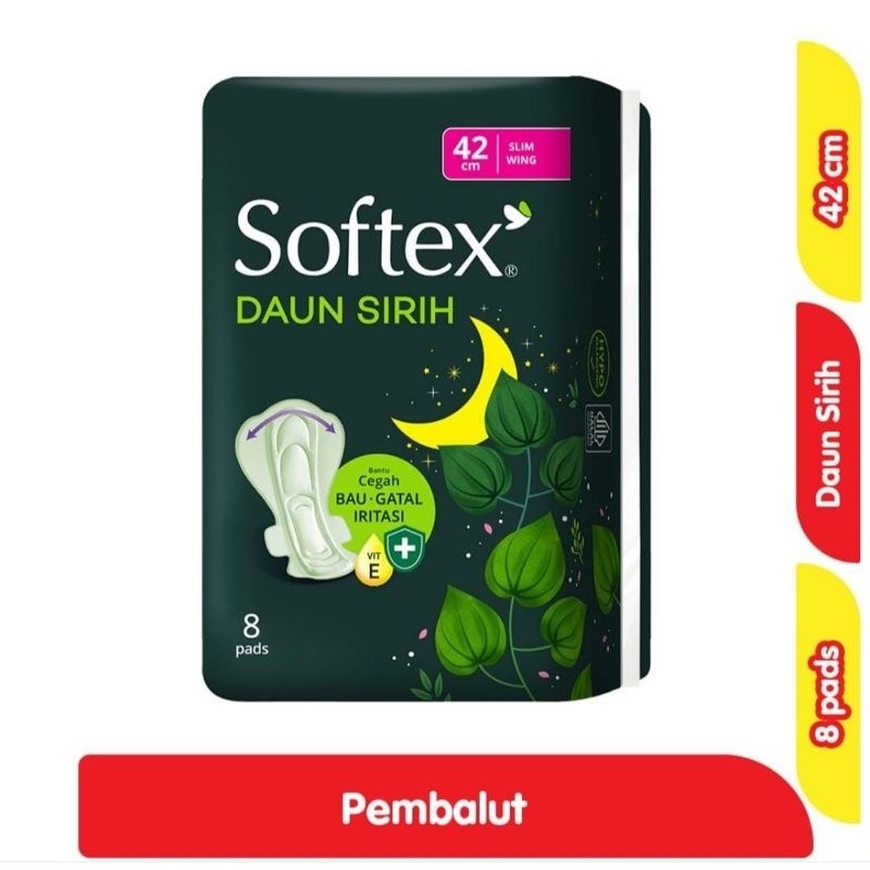 Softex wing daun sirih 42cm 8pads