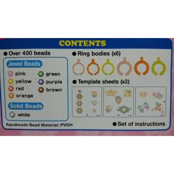 REFILL Aquabeads Dazzling Ring Set / beados gals