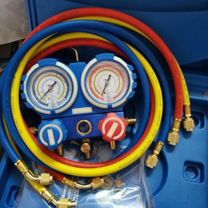 Testing Manifold ac double R22 Value + Box + selang