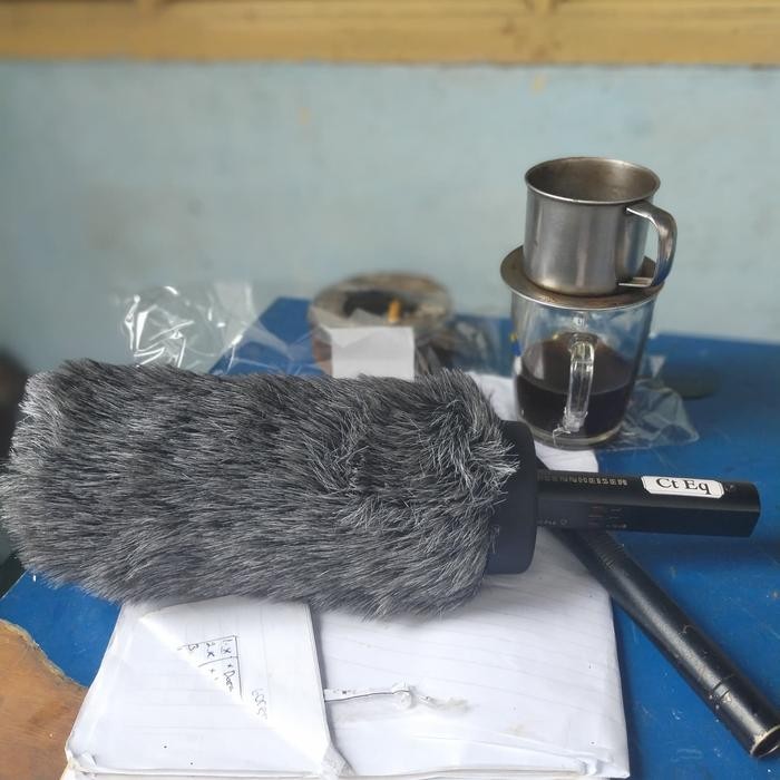 Microphone windscreen Bulu mic tebal tahan angin Elastis