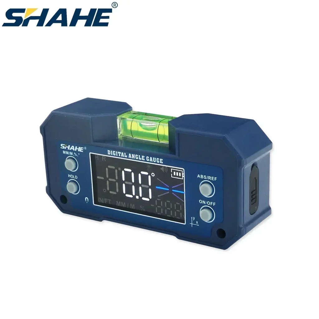 Shahe Digital Angle Protractor Rechargeable Dual Axis High Precision Level Gauge Digital Angle Meter