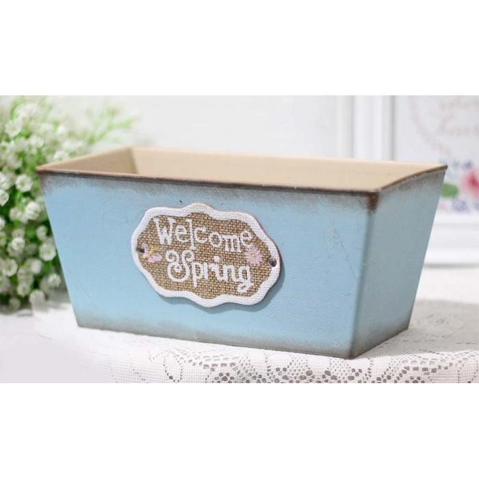 JTTOP" POT VAS BUNGA PERSEGI WELCOME SPRING A1-1