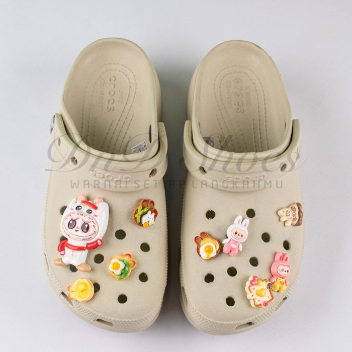 KODE C Set Jibbits Crocs Charm Pin Aksesoris Labubu