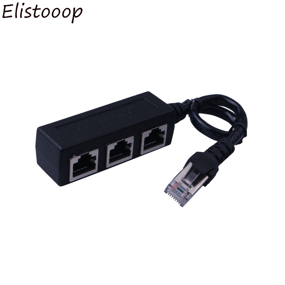 LAN Ethernet Network RJ45 Plug Splitter Extender Adapter 1 to 3 Socket Adapter Computer Cable Connector