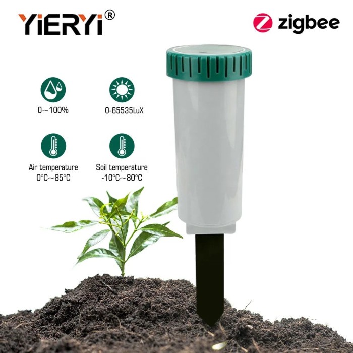 TERBARU! Soil Temperature & Humidity Sensor Zigbee Tuya Smart Life Irrigation