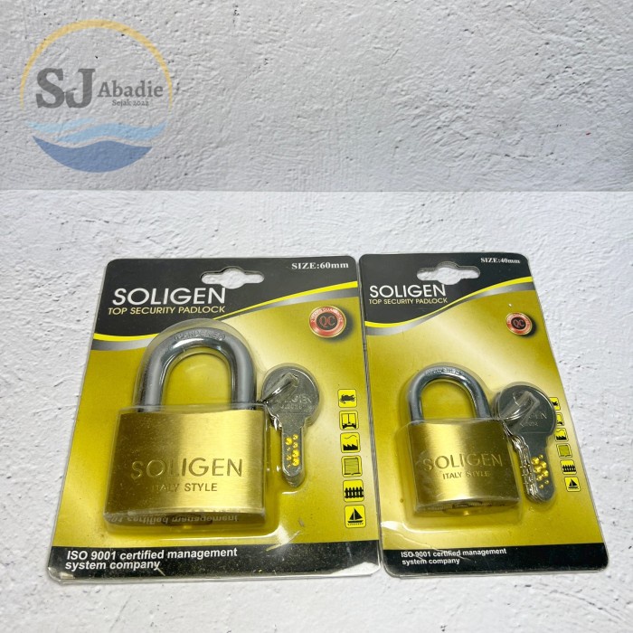 Gembok Komputer 4Key SOLIGEN 40 - 60 mm / Long