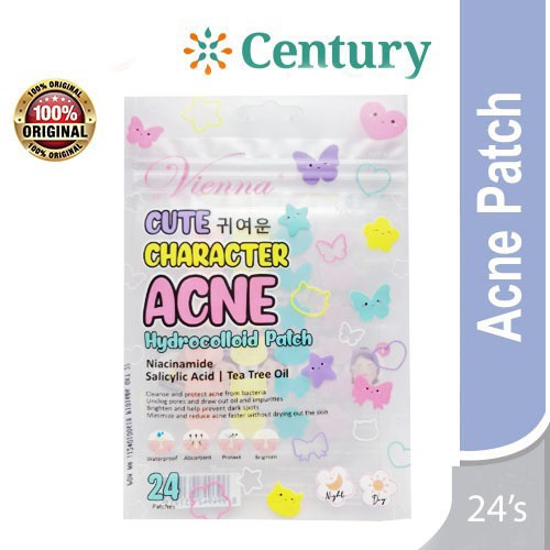 Vienna Cute Character Acne Hydrocelsol Oil Patch 24's / Acne Patch