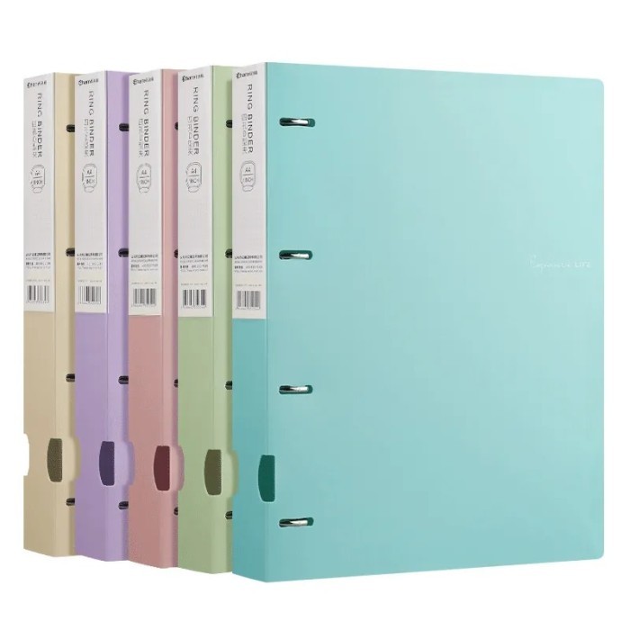 A4 Binder D-type Punch Folder Office Storage File Ring Waterproof