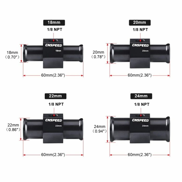 PREMIUM sensor adaptor adapter thermometer termometer 18 / 20 / 22 / 24 mm