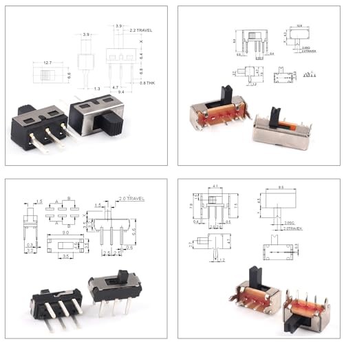 IMPORT SLIDE SWITCH ASSORTED KIT, MINI MICRO PCB PANEL SLIDE SWITCH 2PIN 3PIN 4PIN ON/OFF ON/OFF/ON