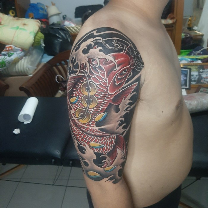 ..... Stiker Tattoo Permanent Koi