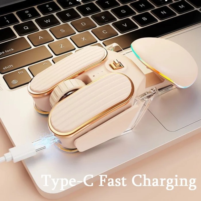 CHYI Bluetooth 2.4G Wireless Mouse Rechargeable Type-C Dual Mode