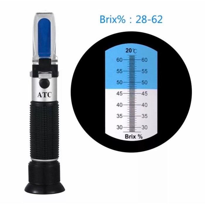 Refractometer Brix 28-62% Sugar Meter Refractometer Buah 28 - 62