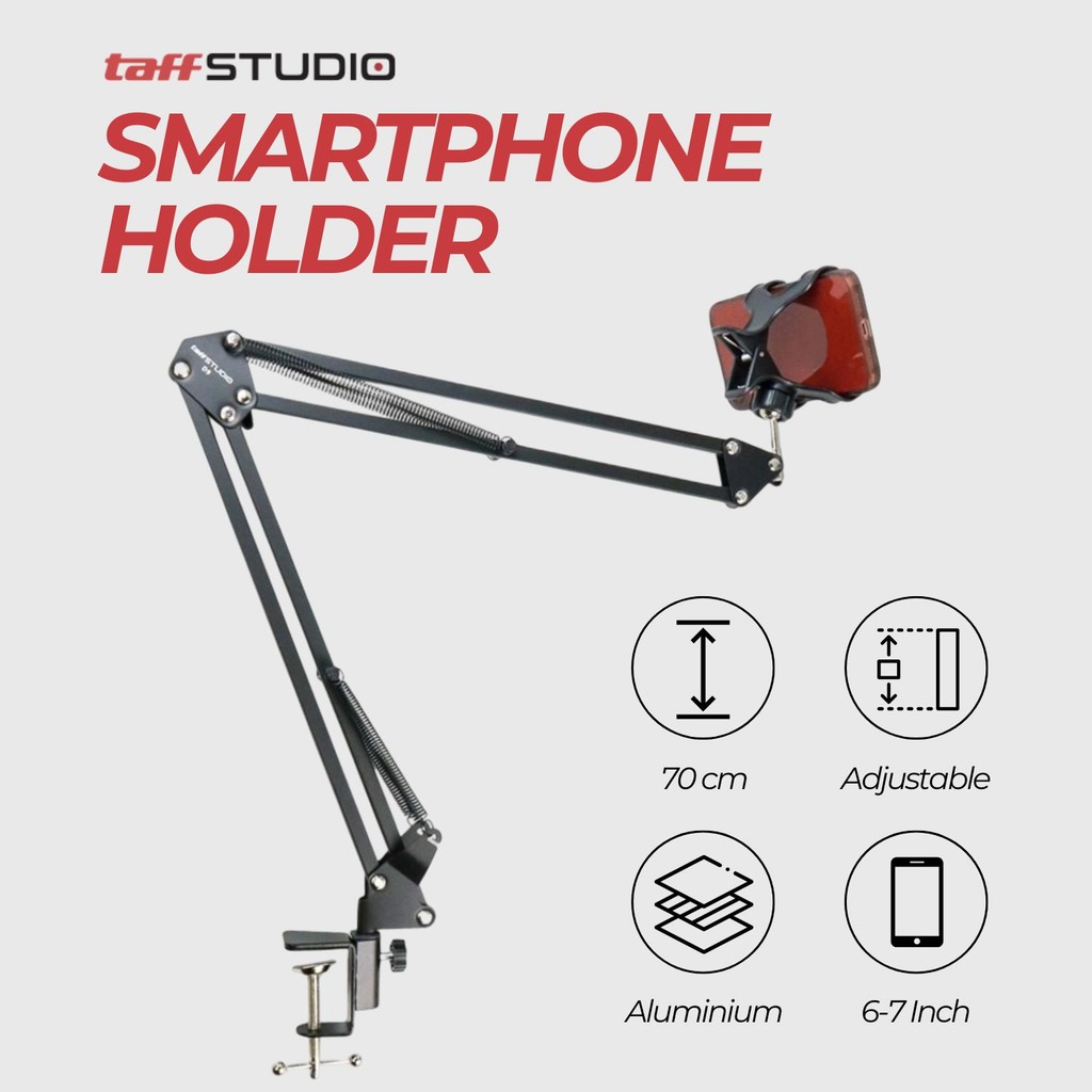 COD - TaffSTUDIO Holder Smartphone Lazypod Stand Model Boom Arm Table - D9