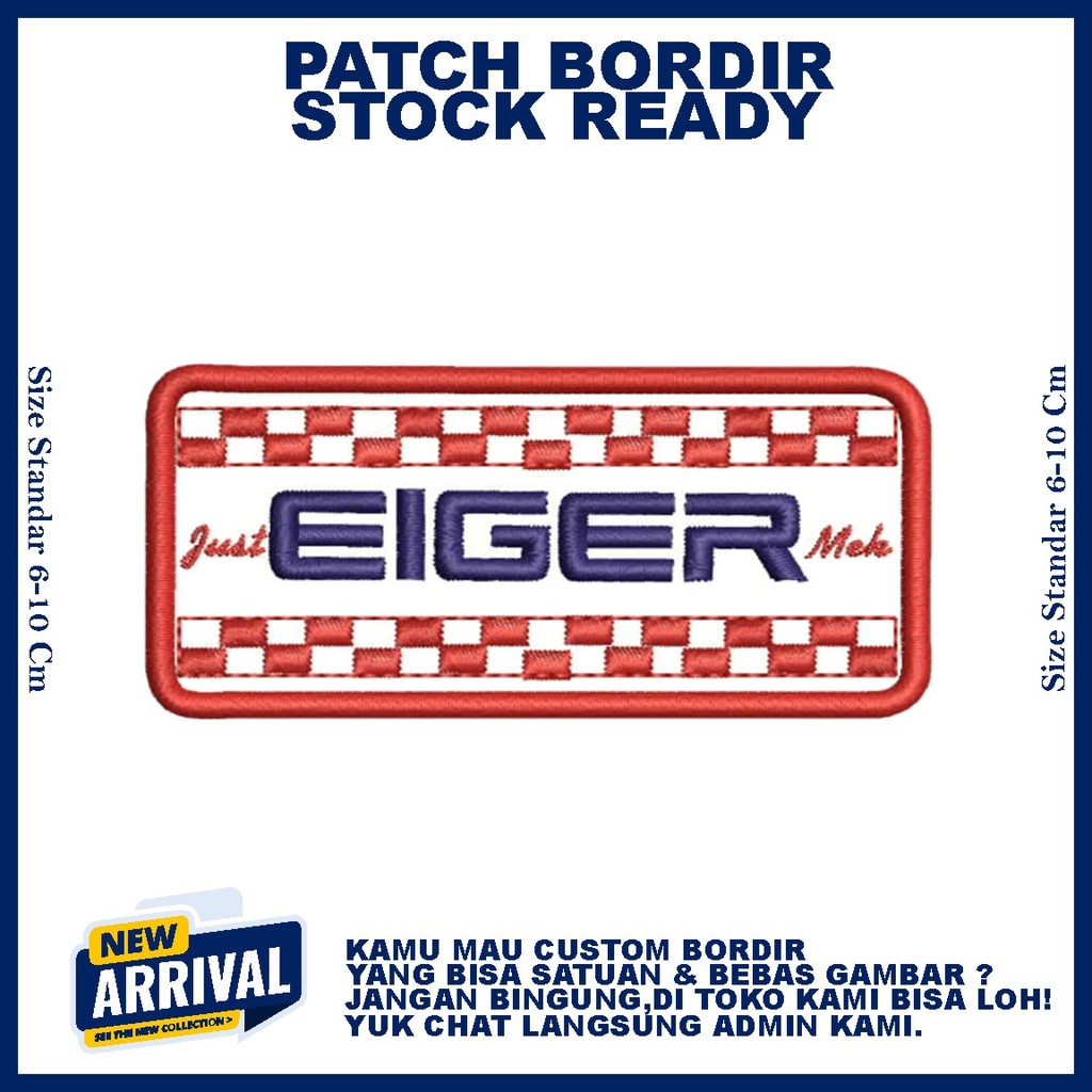 PATCH BORDIR LOGO EIGER HIGH QUALITY EMBROIDERY - ZONABORDIR