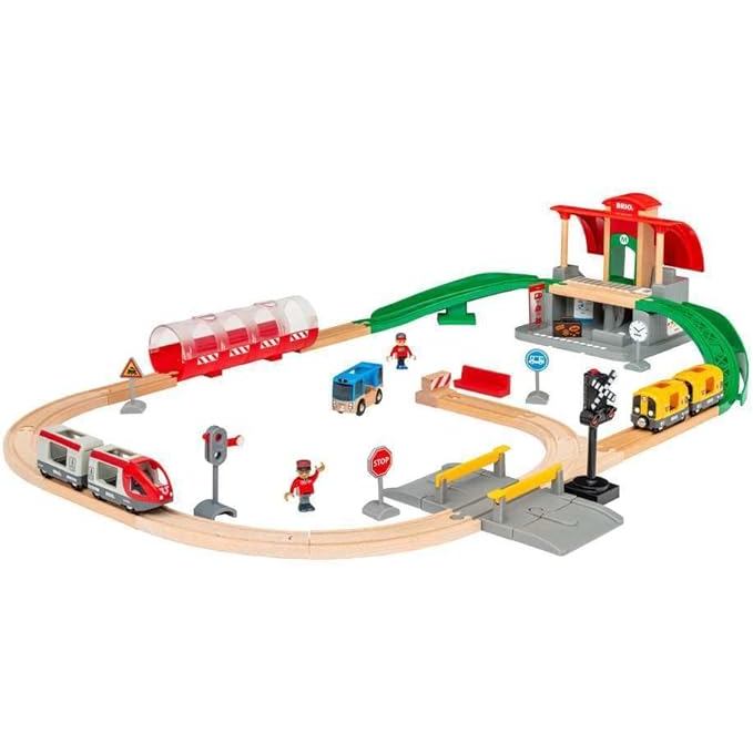 BRIO Central Station Set - Interactive Wooden Train Track