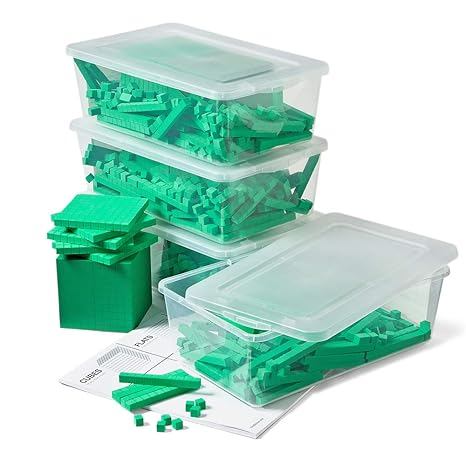 hand2mind Green Foam Base Ten Blocks Complete Set,