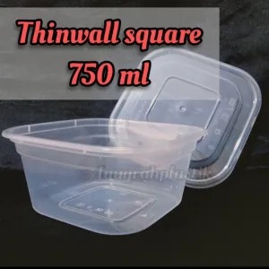 Thinwall square 750 ml Food container. 750ml