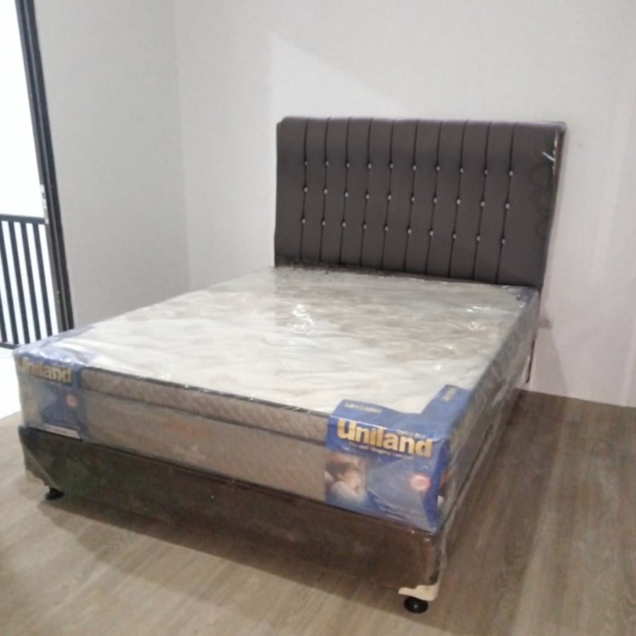 Bed Set Springbed Uniland Plushtop + Sandaran GDK Type Lohan