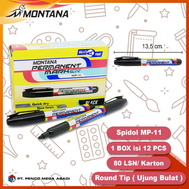 1 PCS SPIDOL MP11 PERMANENT HITAM