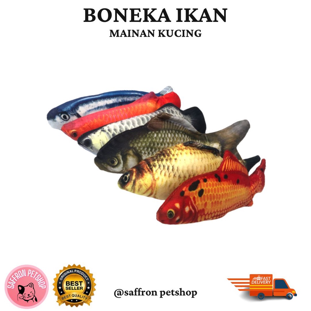 BONEKA IKAN MAINAN KUCING ANJING