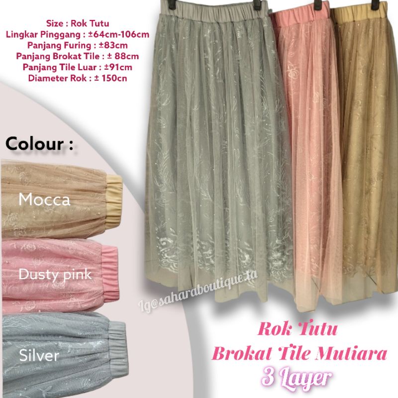 Rok Tutu Brokat Tile Mutiara