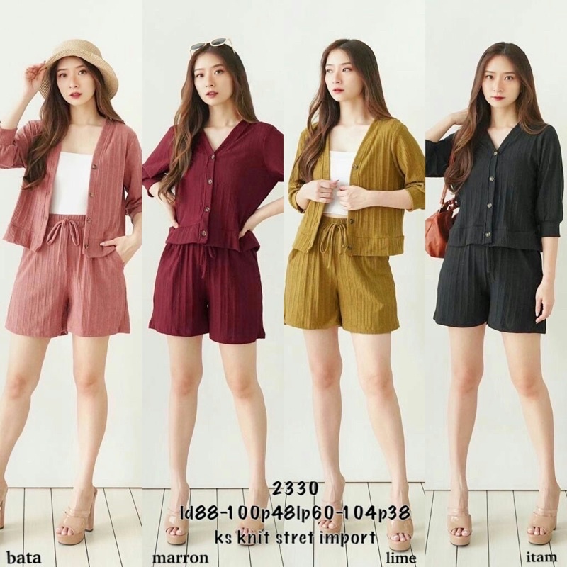 setelan kaos knit stretch imp 2330