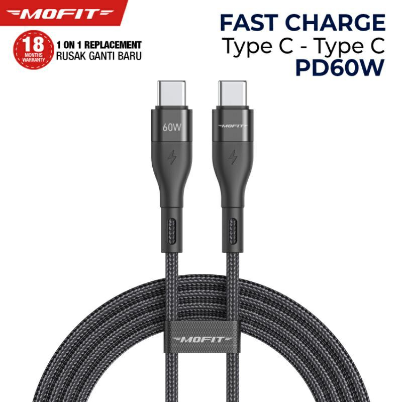 Kabel Data Fastcharging MOFIT TypeC TO TypeC QC3.0 60W