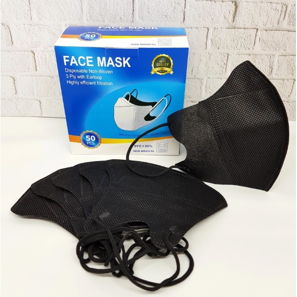 [PERBOX] MASKER DUCKBILL || ISI 50 || BLACK