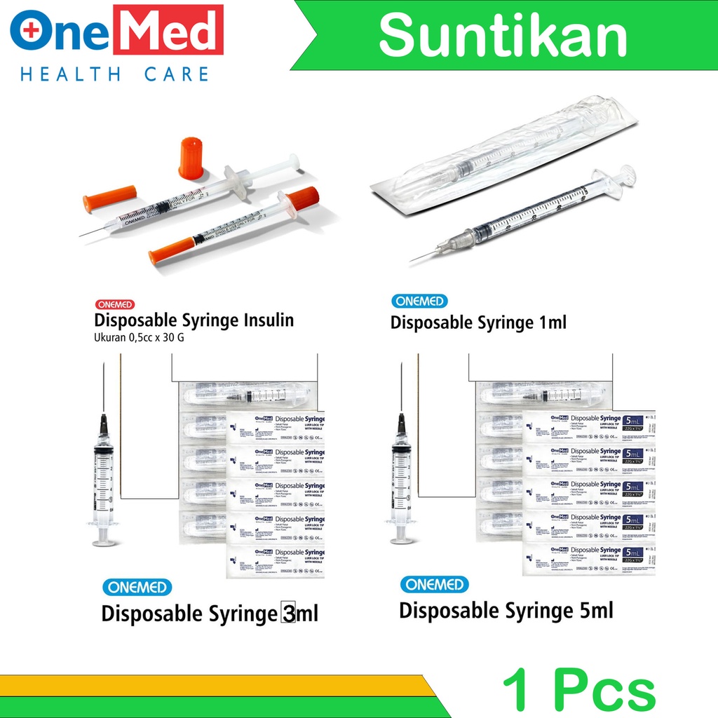 Sepuit 0,5cc 1cc 3cc 5cc Onemed