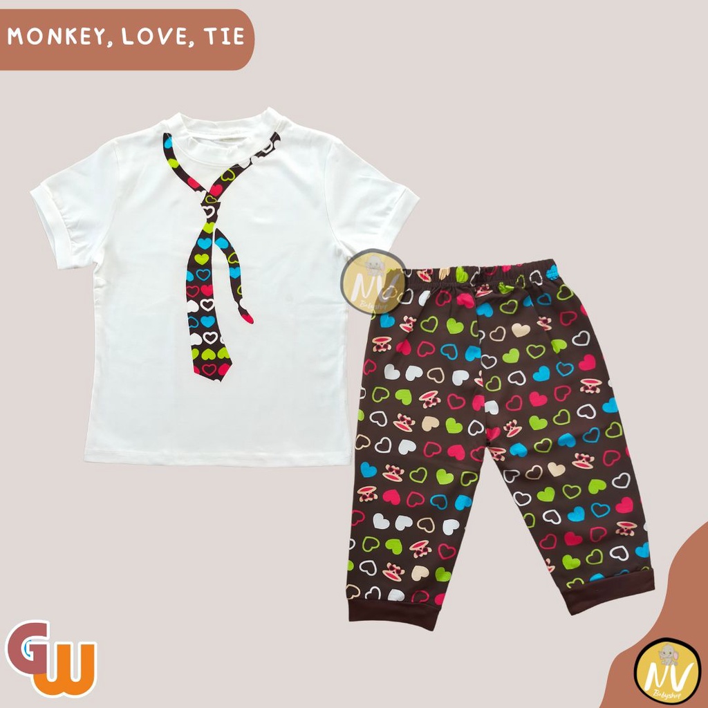 GW Setelan Anak Monkey, Love, Tie