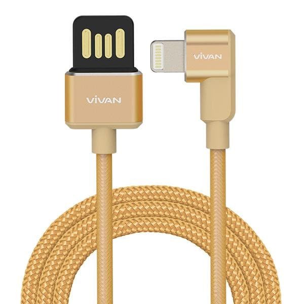 Kable data Iphone vivan BWL100 2.4A 1M 90 derajat Data Cable gold