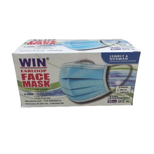 MASKER EARLOOP 3 PLY WIN BOX ISI 50 PCS
